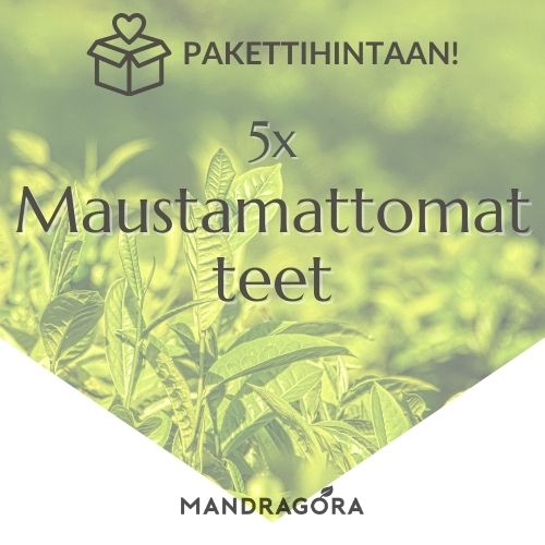 Maustamattomat teet - irtoteet - teetarjous - teekauppa - Mandragora - laatutee - laadukas tee - oolong - musta tee - valkoinen tee